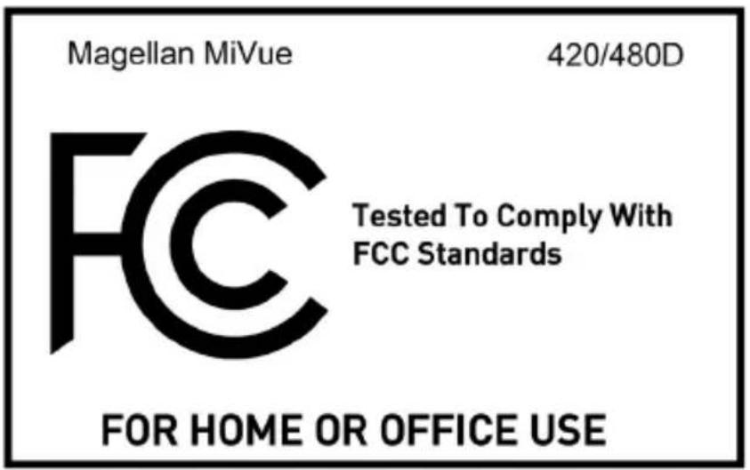 MAGELLAN MiVue 480D - FCC RF Radiation Exposure Statement - 1