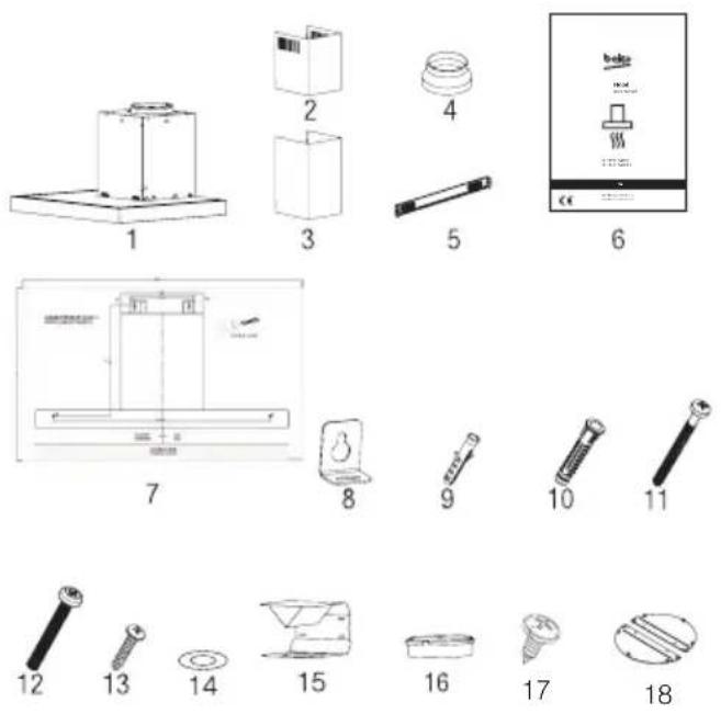 BEKO BHCB93640B - Accesorii de instalare - 1