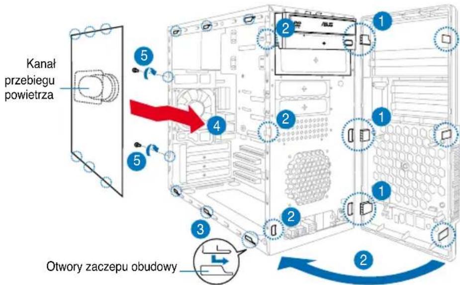 ASUS V3P5G31 - Zdejmownikie pokryw wnek i zakadanie zespolu panela przydniego i pokrzywy bocznej - 2