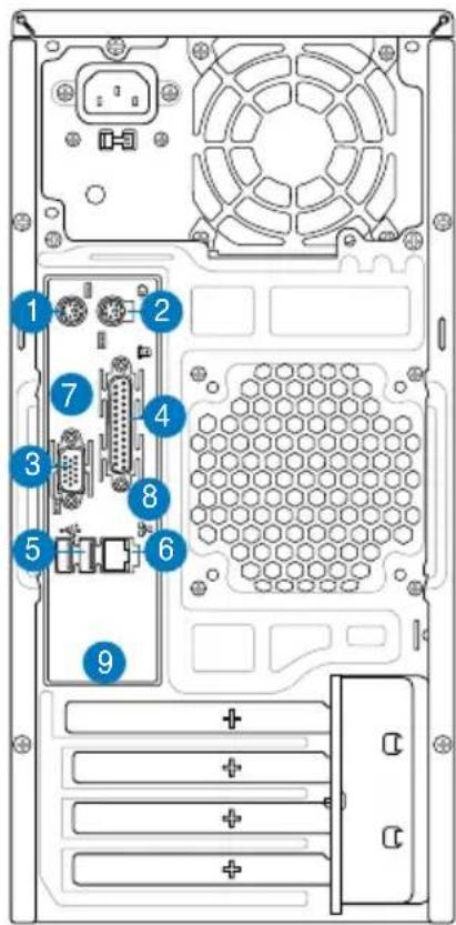 ASUS V3P5G31 - Popis zadniho panelu - 2