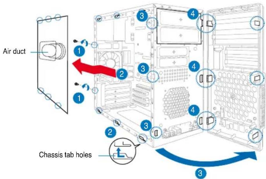 ASUS V3P5G31 - Removing the side cover and front panel assembly - 1
