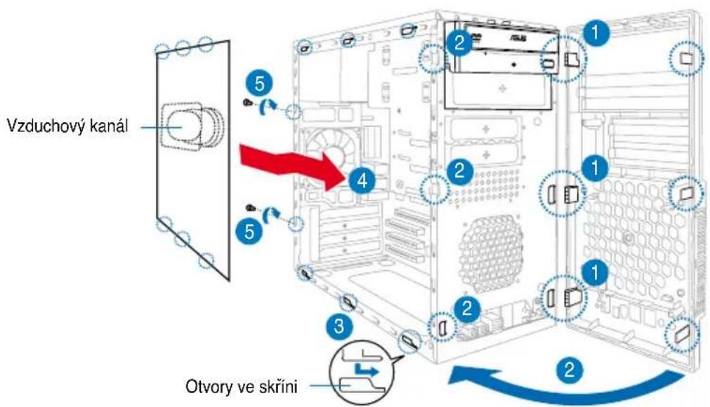 ASUS V3P5G31 - Demontáž a montáž bočniho a prědního panelu - 2