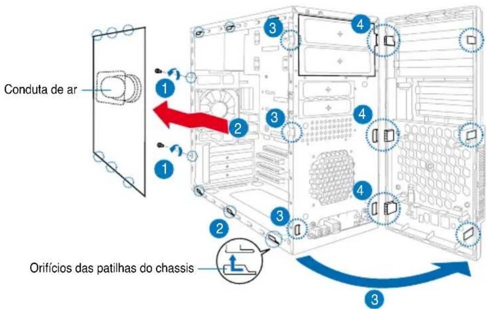 ASUS V3P5G31 - Remoção da tampa lateral e do panel frontal - 1