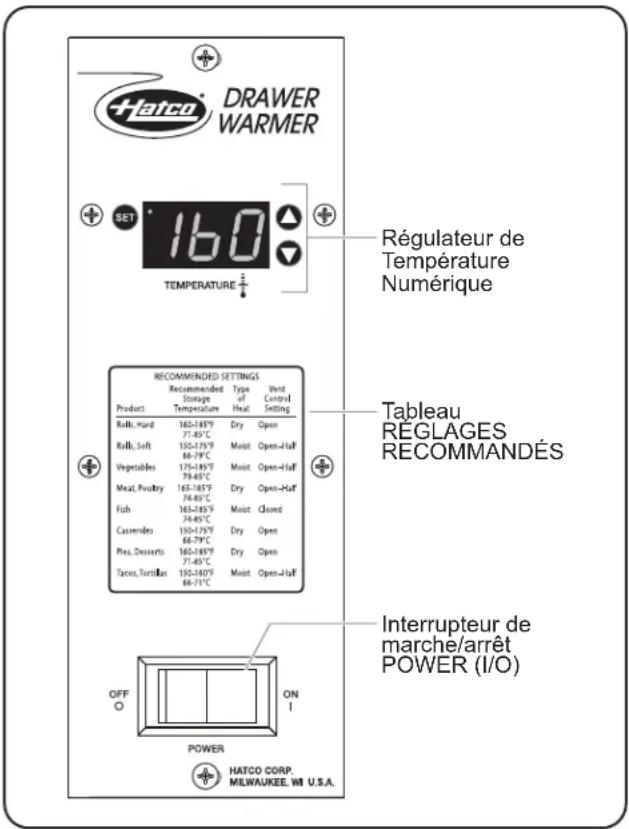 Hatco HDW1BN - Modification du point de réglage de temperature - 1