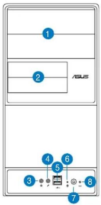 ASUS V3P5G45 - Funzionalità del pannello anteriore - 1