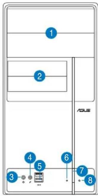 ASUS V3P5G45 - Front panel features - 2