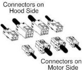 Connectors on Hood Side Connectors on Motor Side