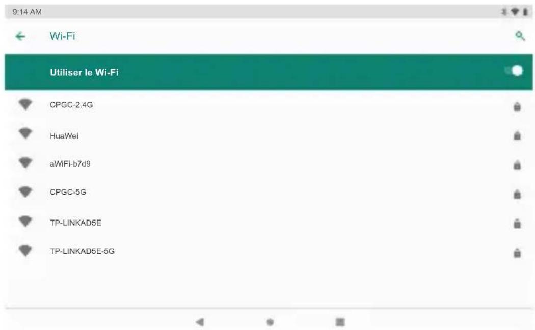 Dragon Touch Y88X 10 - Allumez la radio Wifi si elle ne l'est pas déjà. Pour activer Wifi: - 1
