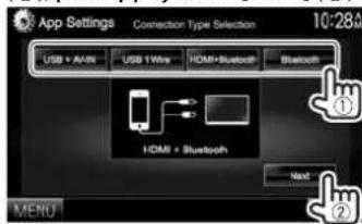 KENWOOD DDX8901HD - Réglages pour utiliser les applications de l'iPod/iPhone/Android - 5