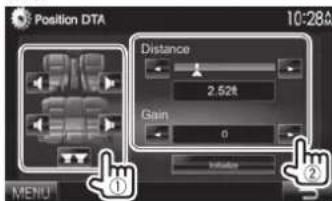 KENWOOD DDX8901HD - Sélectionnez l'enceinte que vous souhaitez ajuster (1), puis ajustez chaque élément (2). - 1