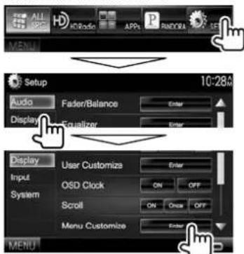 KENWOOD DDX8901HD - Personnalisation de l'écran - 1