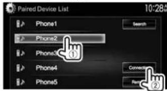 KENWOOD DDX8901HD - □ Connexion/deconnexiond'un péripérisque Bluetooth enregistré - 2