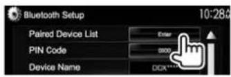 KENWOOD DDX8901HD - □ Connexion/deconnexiond'un péripérisque Bluetooth enregistré - 1