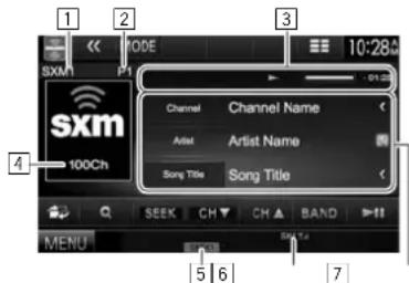 KENWOOD DDX8901HD - Indications et touches sur l'écran de commande de la source - 1
