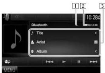 KENWOOD DDX8901HD - Indications et touches sur I'ecran de commande de la source - 1