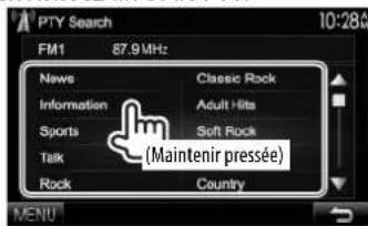 KENWOOD DDX8901HD - Recherche d'un programme FM RBDS-Recherche PTY - 2