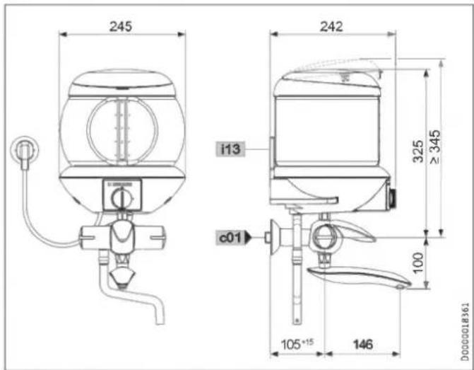 STIEBEL ELTRON EBK 5 GA - Cotes et raccordements - 1