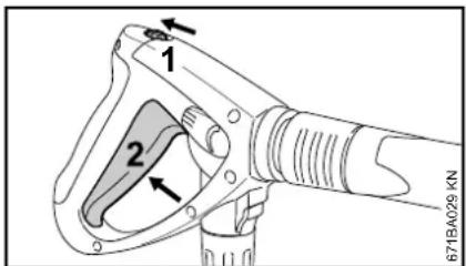 STIHL RE 362 - Actuate the spray gun - 1