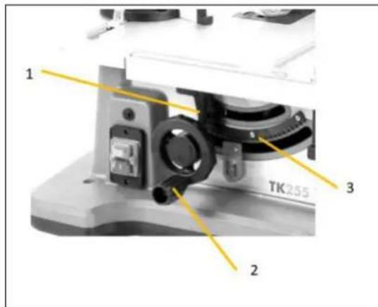Holzmann TK255MS - Réglage de la hauteur de coupe/de l'angle de coupe de la lame de scie - 1