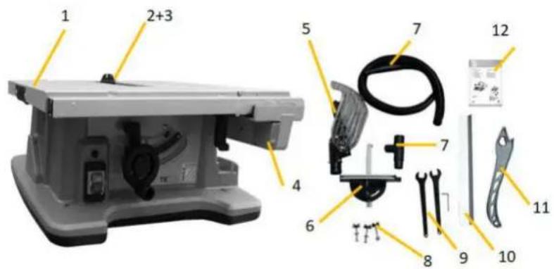 Holzmann TK255MS - Lieferumfang / Delivery-content / Volumen de suministro / Contenu de la livraison / Soucást dodávky / Súcast'dodávky / Dotazione di fornitura - 1