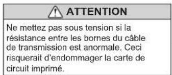 FUJITSU AIRSTAGE AJY144LALDH - Mesure de la résistance du cable de transmission (Mesure avec le coupe-circuit ouvert) - 1