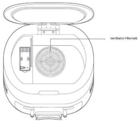 BLAUPUNKT Bluebot COMFORT Plus - REINIGEN DES FILTERSIEBS DES VENTILATORS - 1