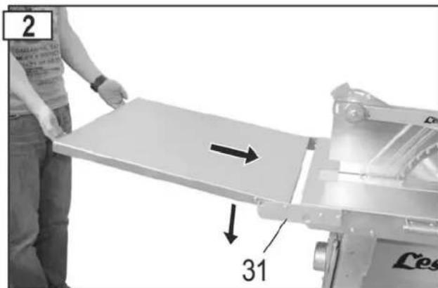 Lescha CBL 450 - Folding out the table extension - 1