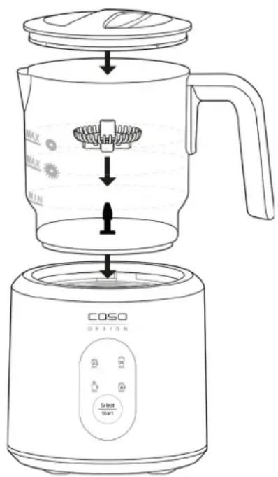 CASO Crema & Choco Black 1665 - Melkschuim en warme melk: - 1