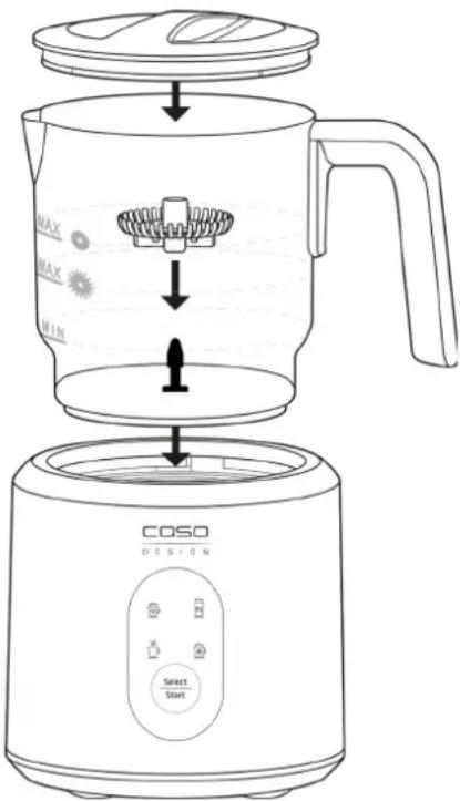 CASO Crema & Choco Black 1665 - Mousse de lait et lait chaud : - 1