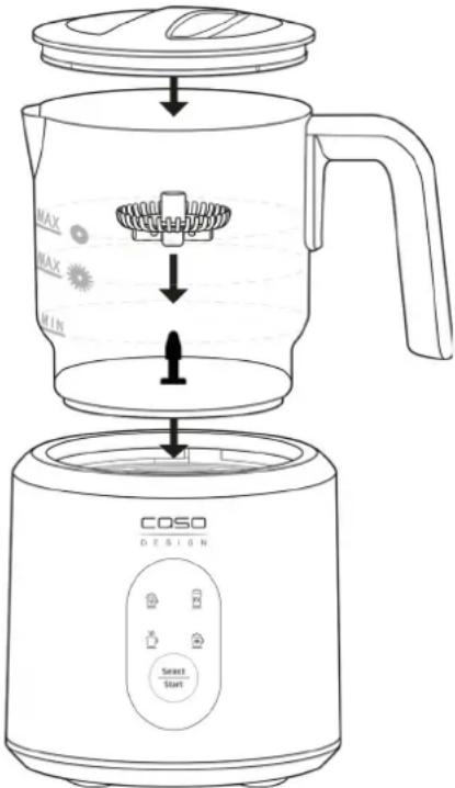 CASO Crema & Choco Black 1665 - Espuma de leche y leche caliente: - 1