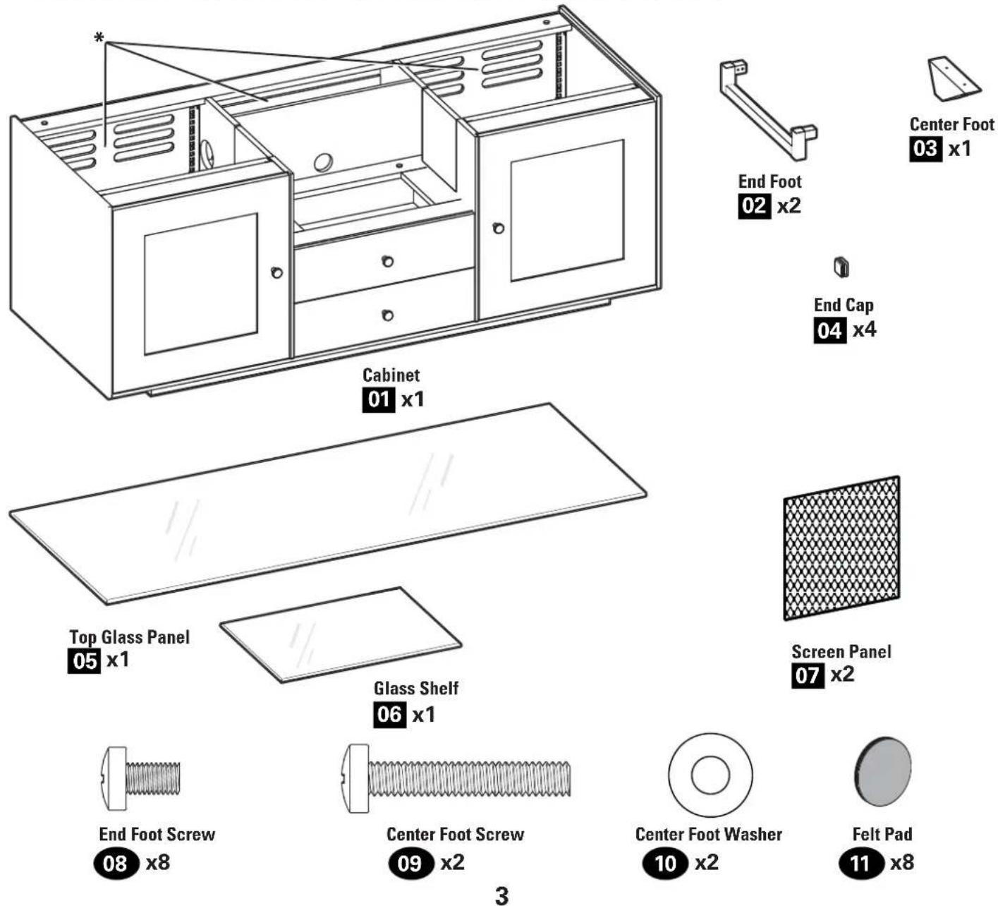 SANUS CADENZA61 - Supplied Parts and Hardware - 1