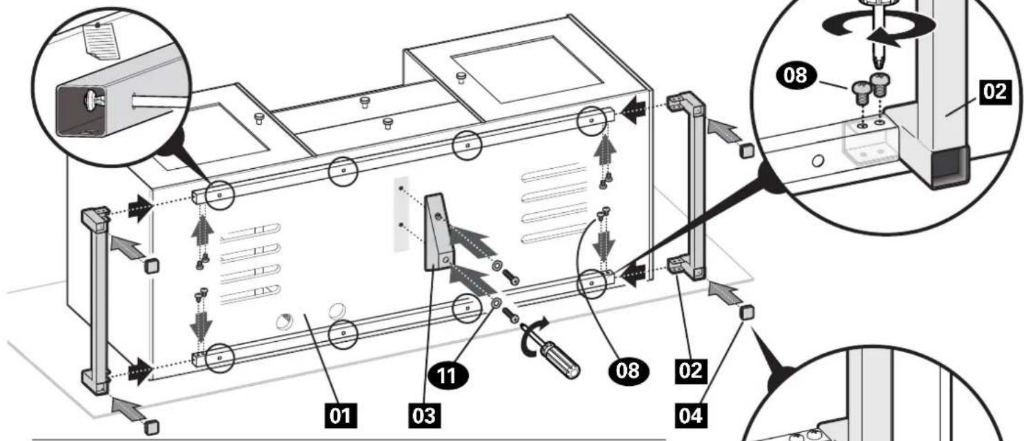 SANUS CADENZA61 - Parts and Hardware for STEP 1 - 8