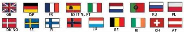 GB DE FR ES IT NL PT RU PL DK NO SE FI LU BE IE CH AT