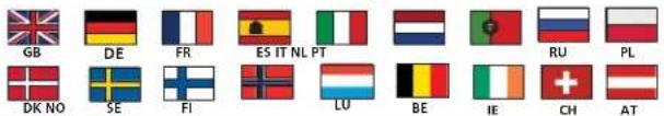 GB DE FR ES IT NL PT RU PL DK NO SE FI LU BE IE CH AT