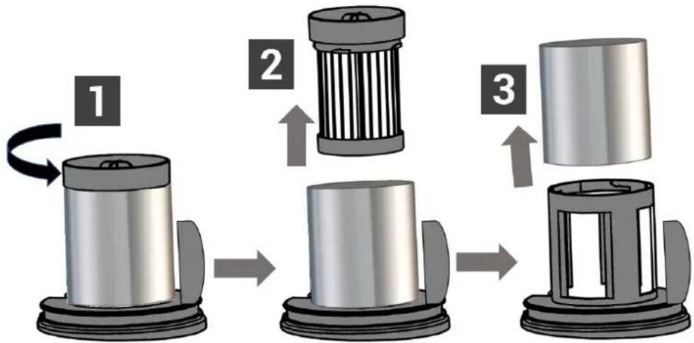 CONTINENTAL EDISON CEVC100G - Cleaning the filter unit and its filters: - 2