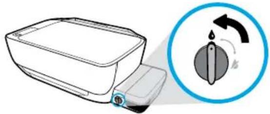 HP DeskJet GT 5820 AllinOne - Trave e destrave a valvula de tinta para controlar o fluxo de tinta - 1
