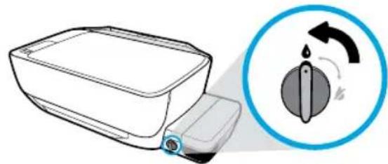 HP DeskJet GT 5820 AllinOne - Verrouillage et déverrouillage de la soupape d'encre pour contrôle le début d'encre - 1