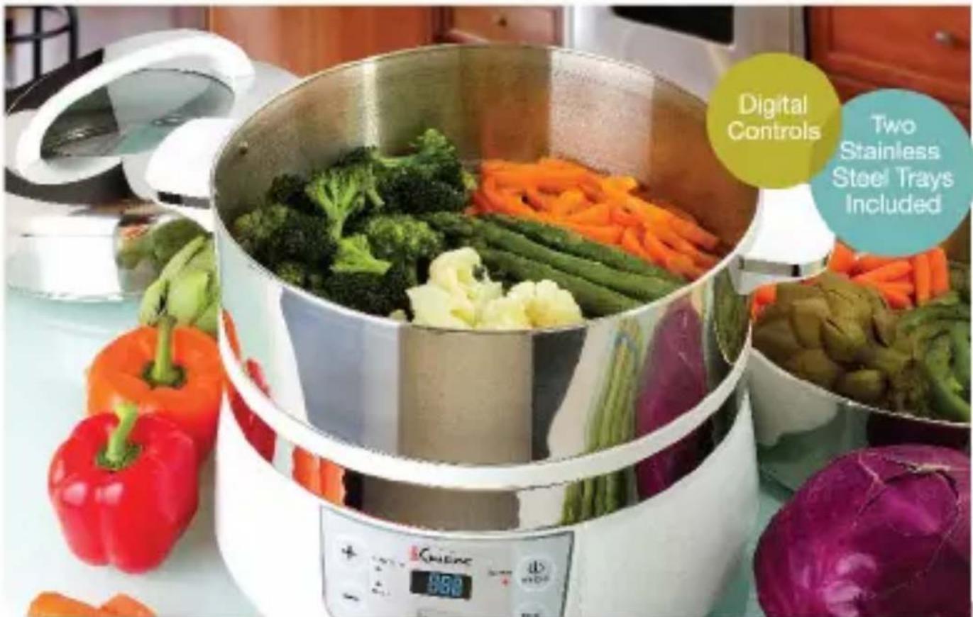 Euro Cuisine FS2500 - Cuiseur vapeur électrique en acier inoxydable - 1