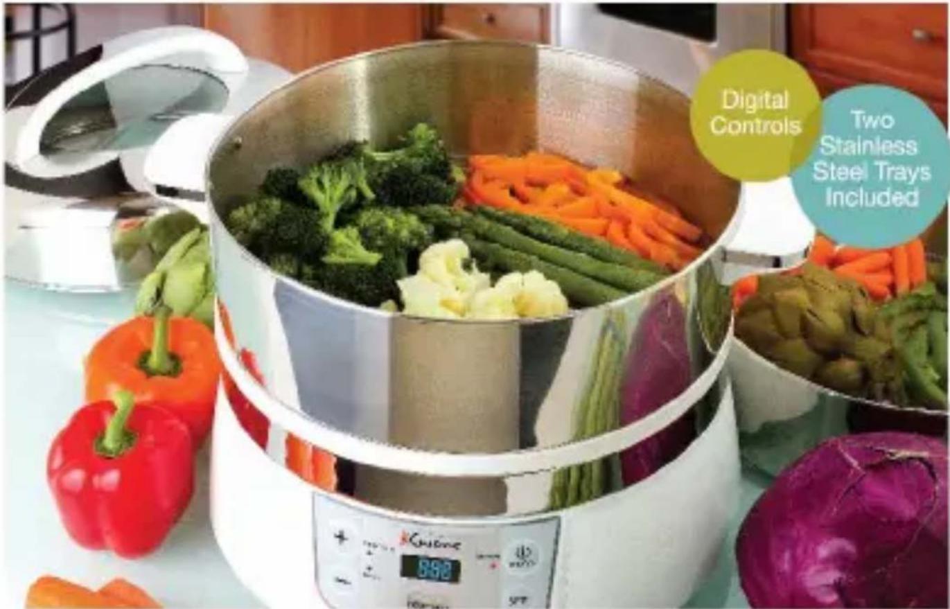 Euro Cuisine FS2500 - Stainless Steel Electric Steamer Cuiseur vapeur electrique en acier inoxydable - 1