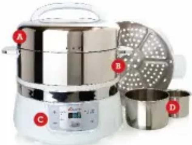 Euro Cuisine FS2500 - Cuiseur vapeur électrique en acier inoxydable - 1