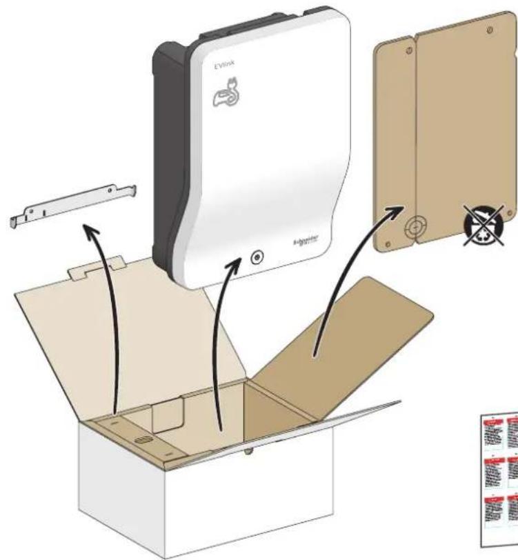 SCHNEIDER EVlink Wallbox Plus EVH3S3P04K - Contents / Contenu de la boîte / Inhalt / Innhold - 1