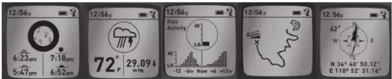 BUSHNELL BackTrack GPS FishTrack - VISUALIZZAZIONE SCHERMATE DATI - 1