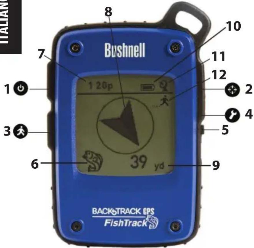 BUSHNELL BackTrack GPS FishTrack - Guida ai tastie al display - 1