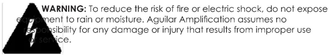 Aguilar Tone Hammer 500 - Safety Instructions - 1