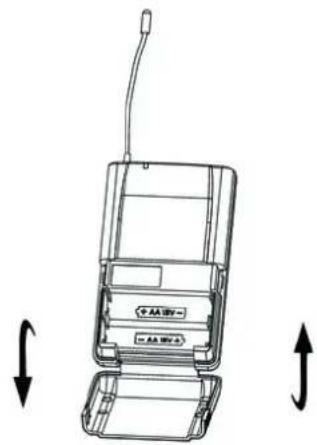 the t.bone TWS One Headset - Mise en place des piles dans l'émetteur - 1