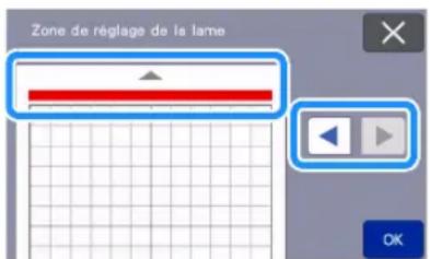 Zone de réglage de la lame OK