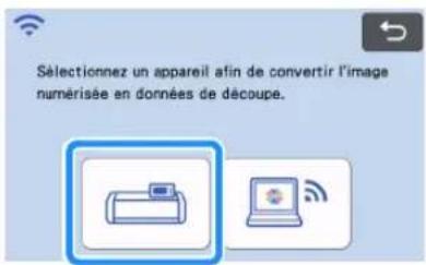 Sélectionnez un appareil afin de convertir l'image numérisée en données de découpe.