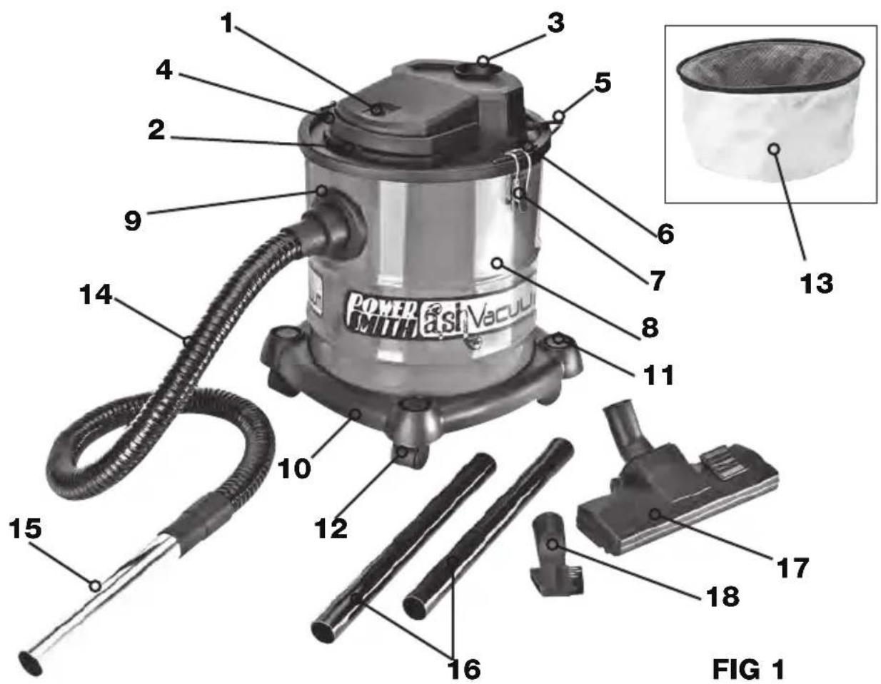 PowerSmith PAVC101 - SU ASPIRADORA PARA CENIZAS - 1