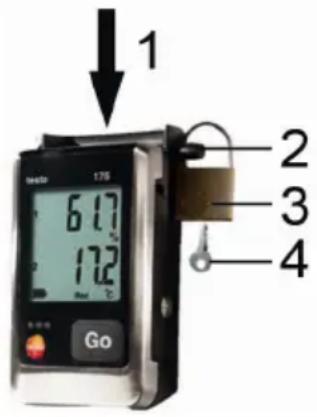 Testo 176T3 - Securing the data logger - 1