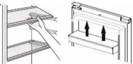 DOMO DO91702R - SPOSTARE I RIPIANI DEL FRIGO E I BALCONCINI DELLA PORTA - 1